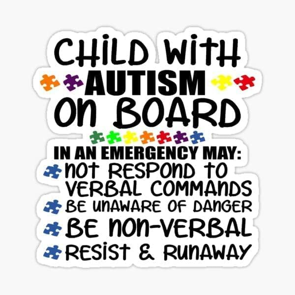 Miniatura 2 de Sticky Dude Adhesivo para automóvil con autismo para niños con autismo, conciencia sobre el autismo, respondedores de alerta, 5 pulgadas (2)