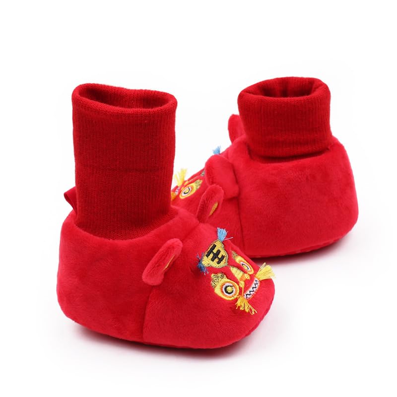 Newborn Baby Red Booties Non-Slip Sole for Toddler Boys Girls Cozy Socks Shoes4