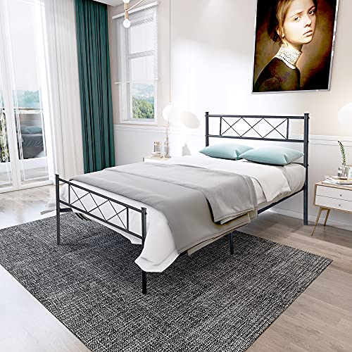 Anwickhomk Twin Size Bed Frames/Metal Bed Frame Twin With Headboard And Footboard/Sturdy Single Metal Platform Bed,For Boys Girls Single Kids Student,No Box Spring Needed/Easy Assembly (Twin Metal) #TOP3