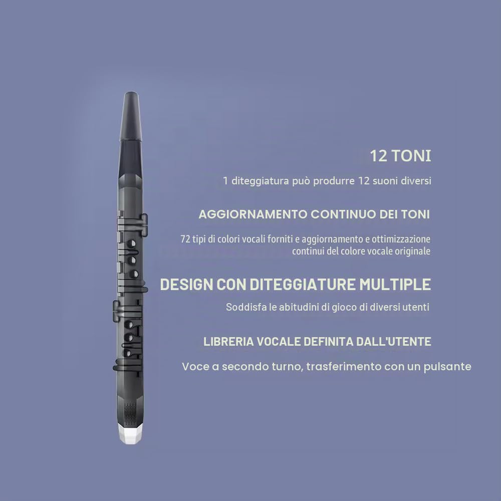 Coolmusic Mini strumento a fiato digitale per sassofono con 3 sensibilità di soffiaggio, aerofono digitale
