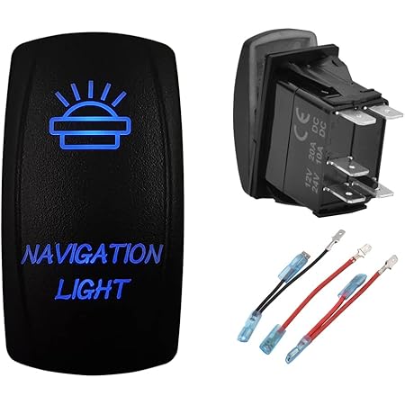 12 V Light Switch Blue LED Laser Etched Rocker Switch - 20A 12V ON/OFF For Bed Lights & Custom Installations Led Light Switch - Foto 6