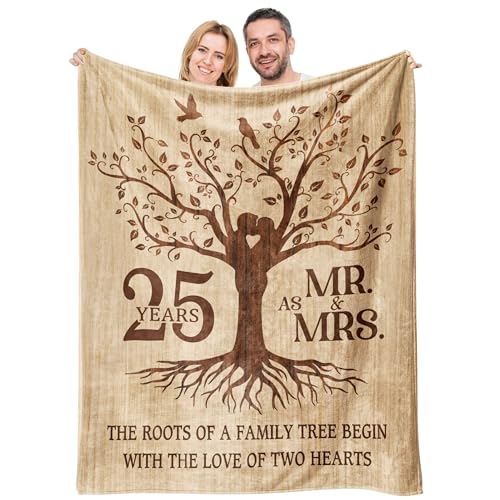 25th Anniversary Romantic Flannel Blanket