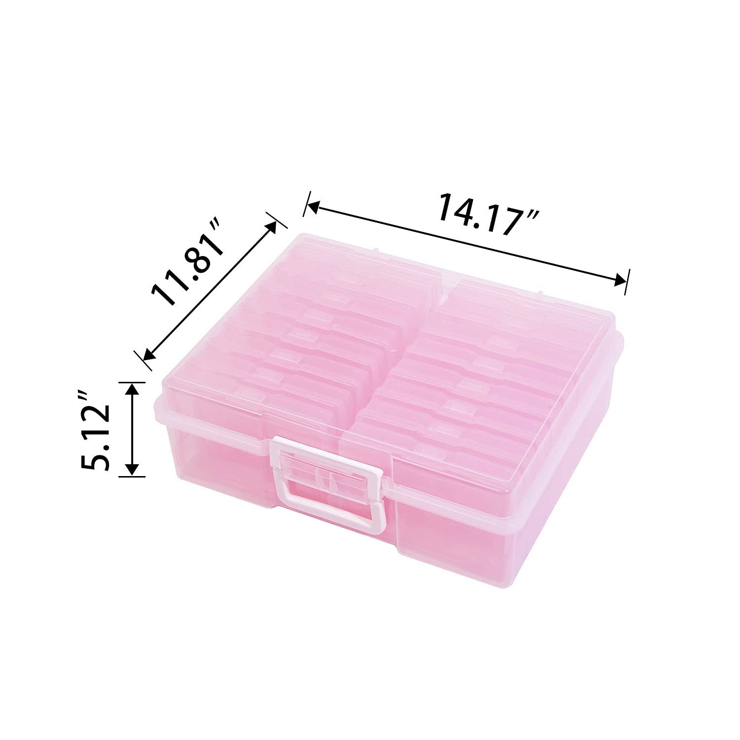 Estuche para fotos de 10,16 x 15,2 cm, 16 cajas de almacenamiento de fotos interiores transparentes para guardar fotos, fotos, fotos, arte (morado)