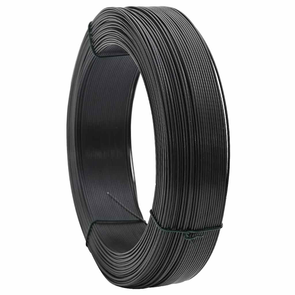 Mangloder Zaun Bindedraht 250 m 1,4/2 mm Stahl anthrazit verzinkt mit PVC Beschichtung, für Zaunpfosten, Befestigung Montage Reparatur, wetterfest für Garten und Doppelstabmatte