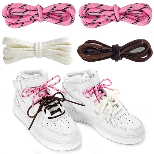 UamGlsob 4PCS Multi Color Shoe Laces for Sneakers, Cool Fun Cute Design DIY Fashion Colored Shoelaces Replacement Strings