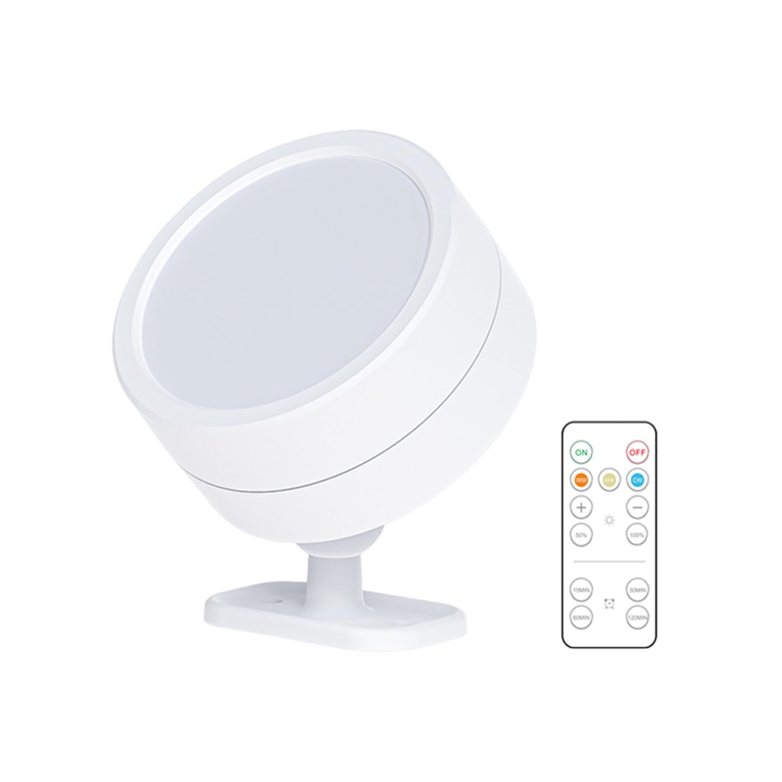 rongweiwang Decorative Battery Operated Wall Sconce Intelligent Control Wireless ABS Rechargeable Wall Sconce Rechargeable Sconces, White, 1 lamp