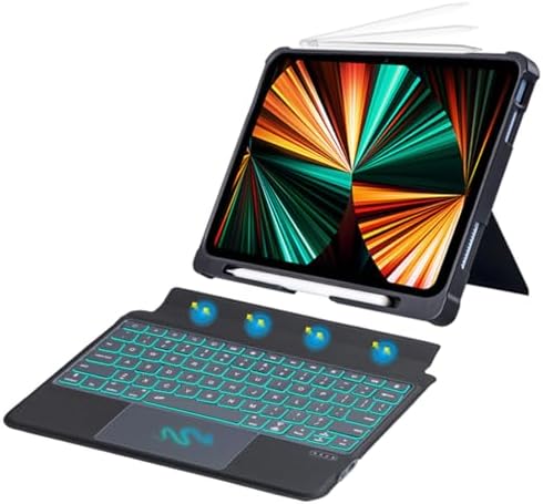 Magnetic IPad 10th Generation 2022 Keyboard Case With Touchpad Cute Color Keyboard Vertical Stand Movable Clear Back Case Detachable Keyboard - View #4
