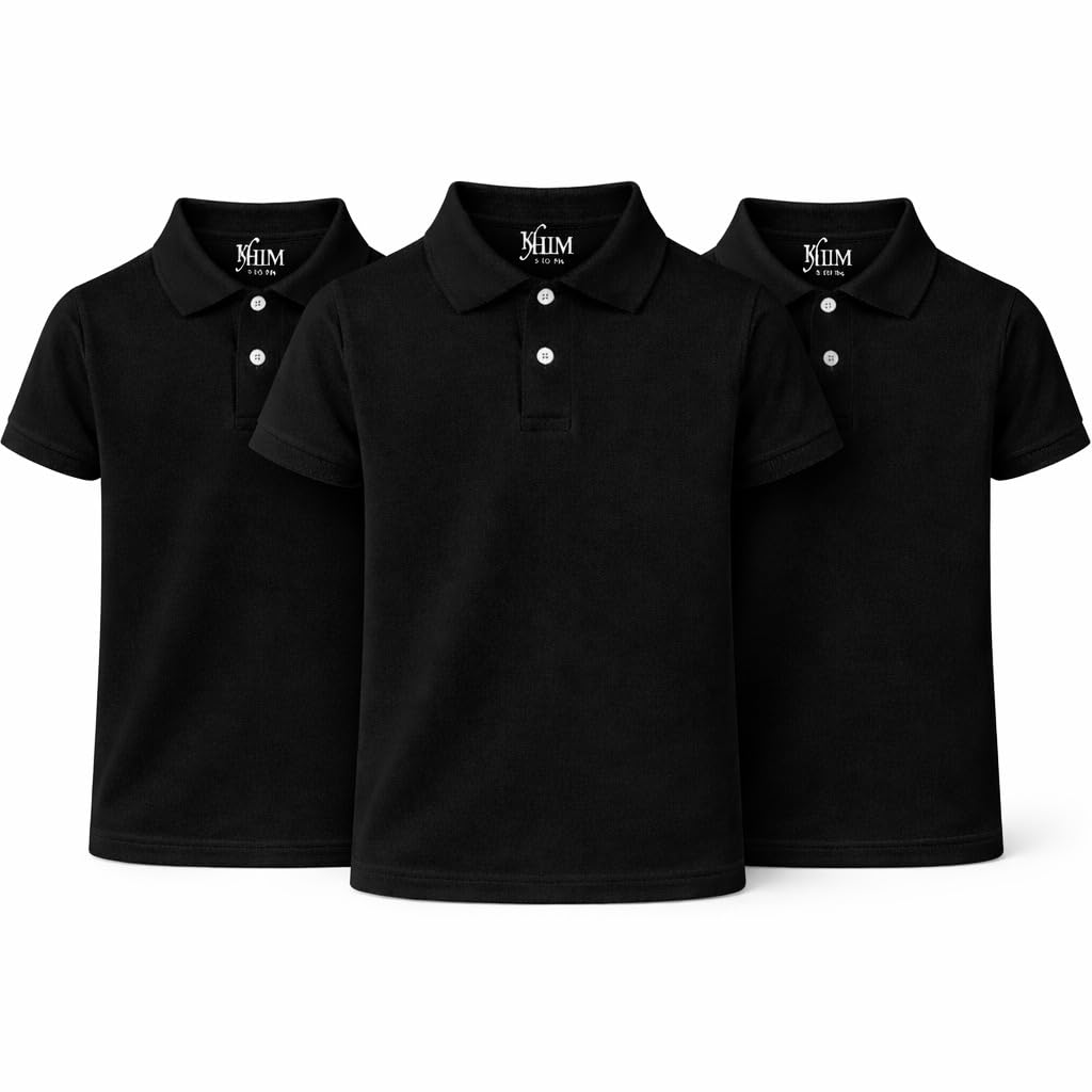 KHIM Unisex Polo Short Sleeve Polycotton Boys Girls School Uniform Plain Half Sleeve Shirts Sports Wear Indoor Outdoor — view 9