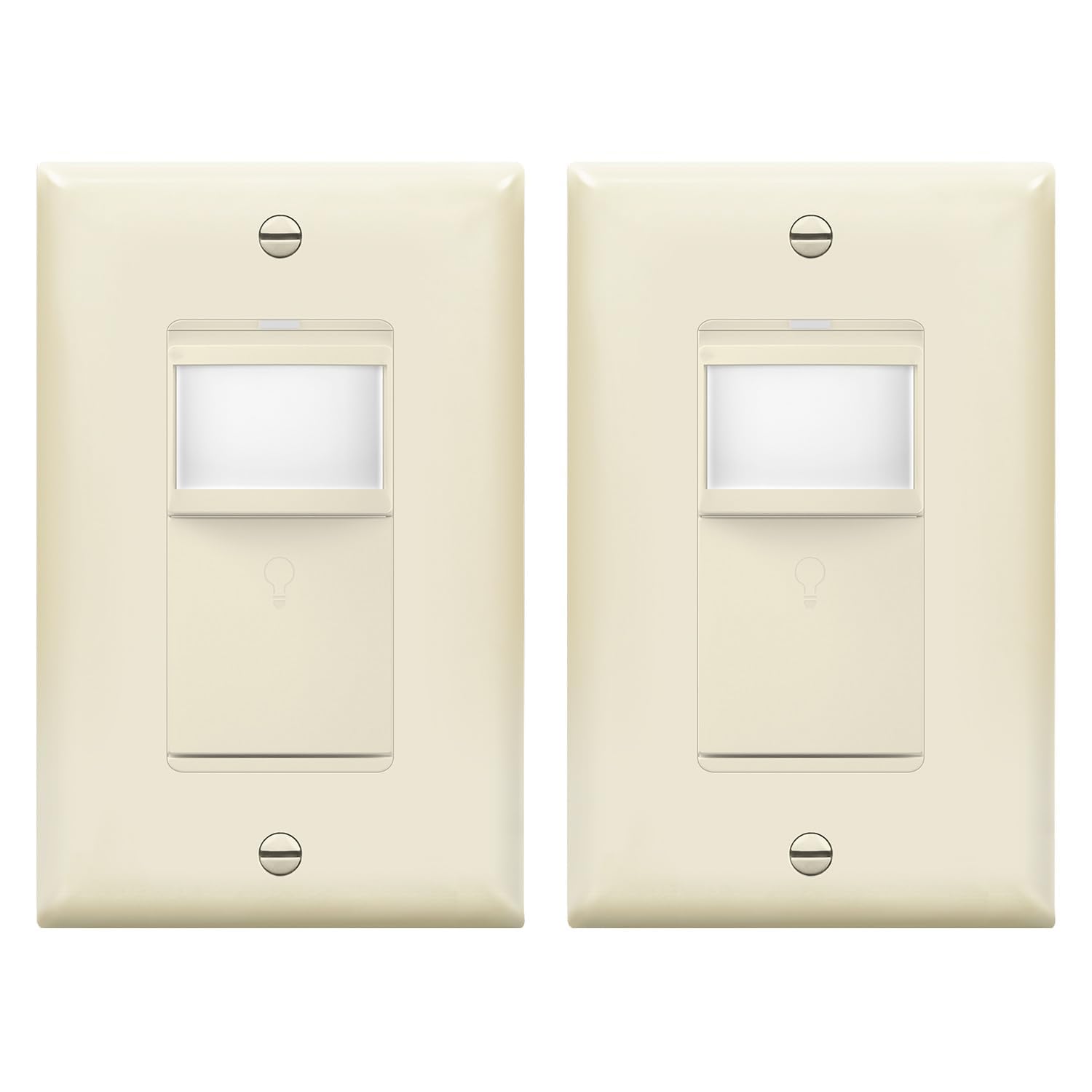 LIDER Motion Sensor Switch with Wall Plate, PIR Sensor Light Switch, Occupancy & Vacancy Modes, No Neutral Wire Required, 120V, 60Hz, 150W LED/CFL,