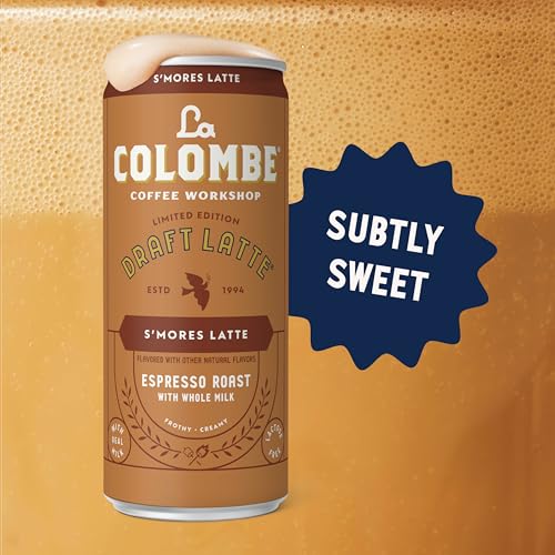 Image of La Colombe Coffee, S'mores Latte, Cold Brew Draft Latte, 11 fl oz Cans (Pack of 12)