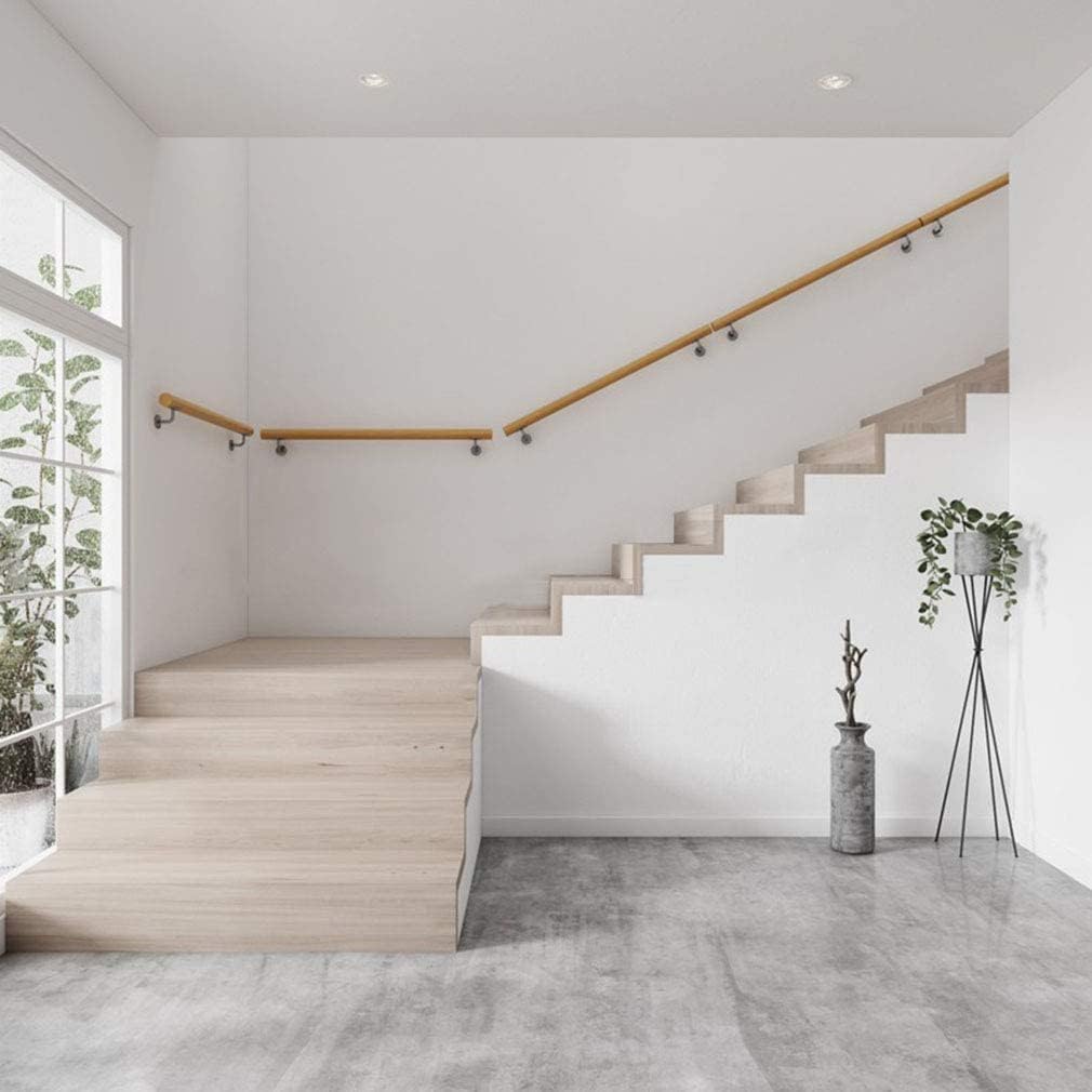 Wooden Handrail -Complete Kit(1ft-20ft), Home Against The Wall Indoor Stairs Elderly Railings Grab Bar Villa Loft Corridor Support Rod Non-Slip Wood Staircase Handrails (Size : 1ft/30cm)