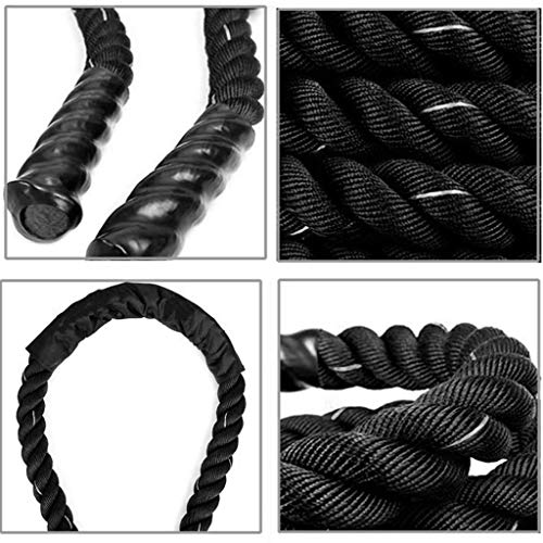 Battle-Rope-Climbing-Ropes-Household-Multi-Function-Fitness-Rope-Mens-Durable-Fitness-Training-Equipment-Garden-Garage-with-Thick-Throwing-Rope-Color-BlackOrange-Size-9M-38MM
