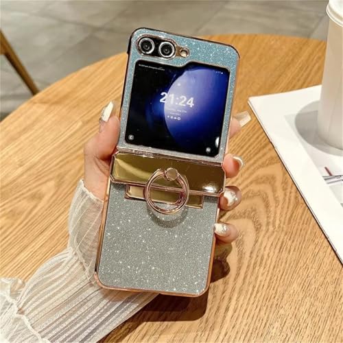Coque pour Galaxy Z Flip 6 anneau bleu pour usage quotidien