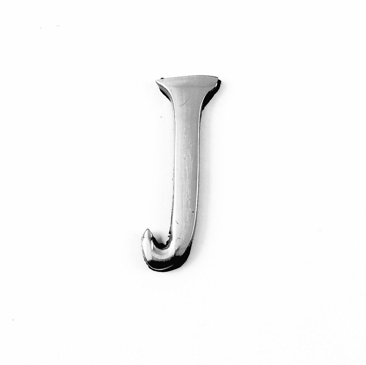Black Country Metal Works J 1.5-2 Inch Self Adhesive Solid Brass Numbers & Letters Chrome Finish (J)
