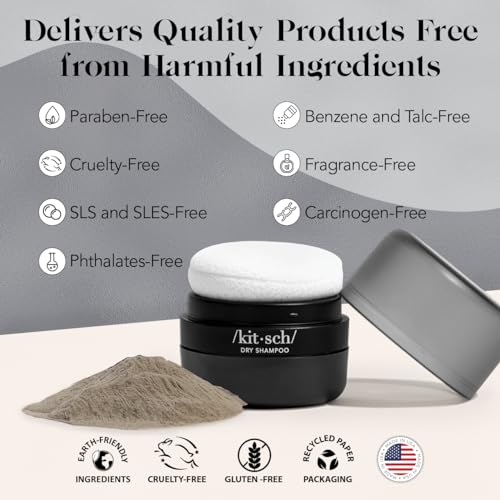 Kitsch Dry Shampoo for Women | Texture Powder for Men – Volumizing Dark Hair Powder, Unscented, Organic, No White Cast, Paraben & Benzene Free, Travel Size, 8g - Image 6
