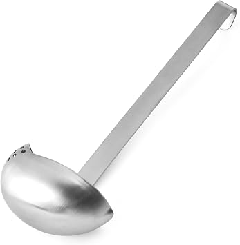 Amco Stainless Steel Straining Ladle - Silver, 6.5-Ounce