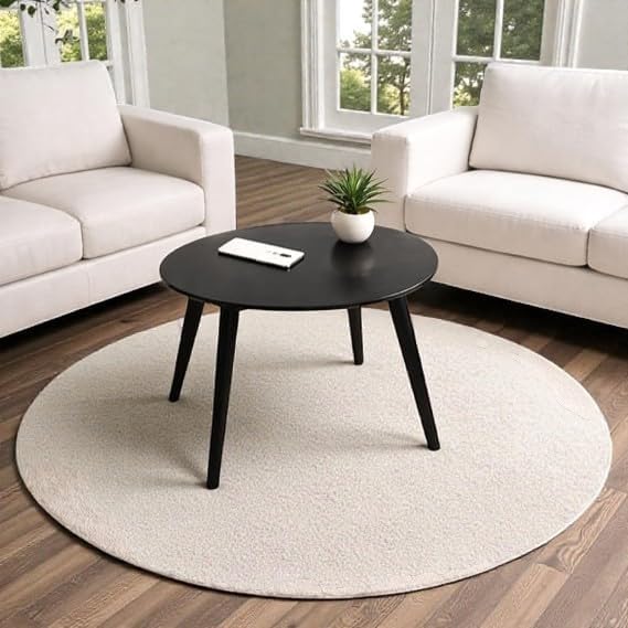 Image of Shoppee Foldable Oval Shaped Bed Side Table for Coffee Tea & Living Room Beauty Full Table (Full Black, Medium)
