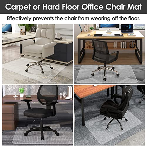 Monicat Office Chair Mat For Carpet Desk Chair Mat Home Office Chair Mats Plastic Floor Mat Thick Sturdy Rolling Chair Mats For Low And No Pile Carpeted Floor Studs Easy Glide(36" X 48" With Lip) #TOP1