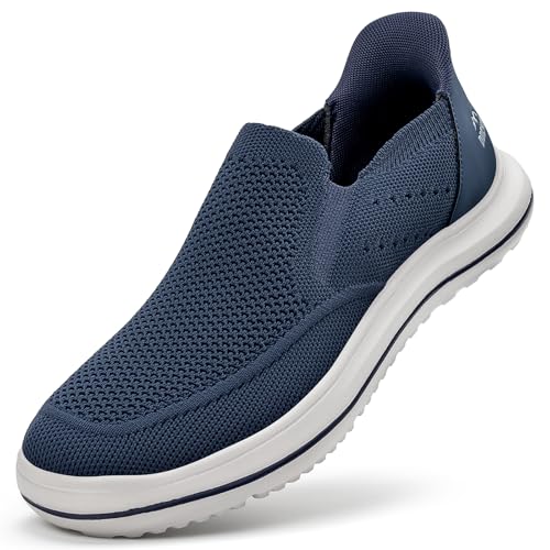 ODCKOI Sneaker Herren Hands Free Slip on Schuhe Herren Bequeme Ohne Schnürsenkel Turnschuhe Casual Gym Joggingschuhe Deep Blue 42