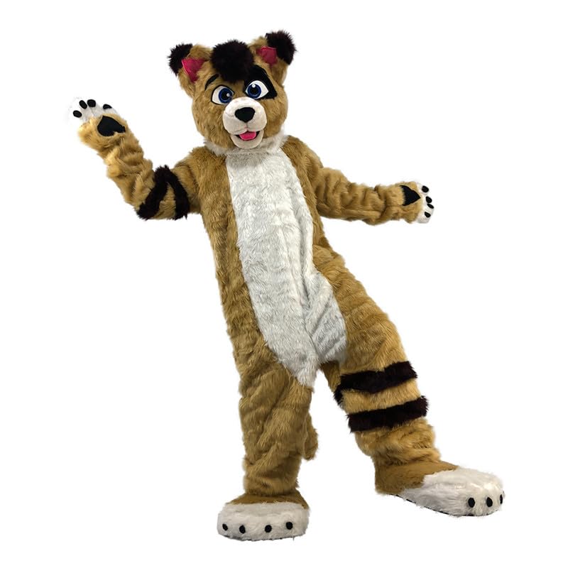 Brown Fox Wolf Husky Dog Mascot Costume Adult Cosplay