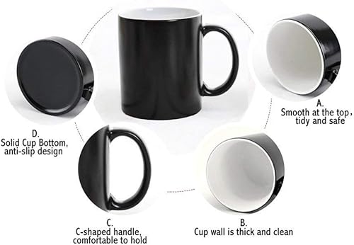 Funny Heat Reveal - Taza de cerámica de 11 onzas, taza de café o tazas de té de oficina con texto en inglés "I fucking miss you"