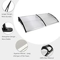 Vista 5 de Outvita Toldo para puerta, 77 x 35.4 pulgadas, cubierta de policarbonato para puerta delantera, toldo para patio al aire libre, toldo para Tablero