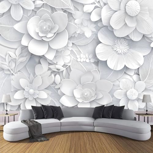 Papier peint panoramique relief floral pour illuminer un mur sombre et moderniser une chambre
