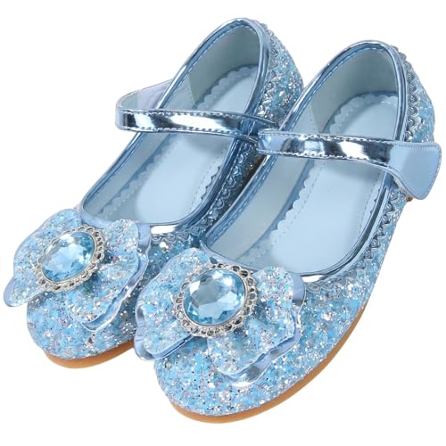 ZOUPREME Sapatos de princesa para meninas, bailarinas disfarces infantis para festas, espetáculos e casamento (27, A1-Blue)