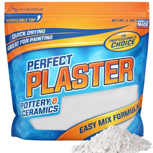 Perfect Plaster for Pottery & Ceramic Slip Casting Molds, Non-Toxic Water-Based Powder Material for DIY Mold Making, Clay Reclaim Slabs, Sculptures & Crafts, Fast-Curing, USA Made, 4 lb Bag