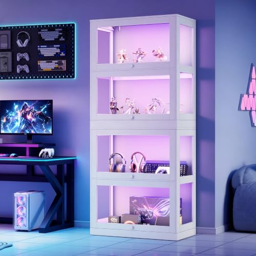 Image of AMERLIFE Modular DIY RGB Display Cabinet, 32 x 16 x 72.5 Inch