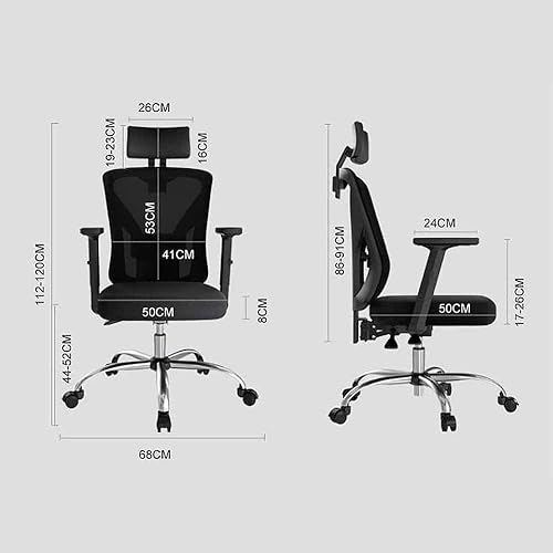 Miniatura 3 de Silla de oficina ergonómica de malla con respaldo alto, silla de oficina para computadora, silla de escritorio con reposabrazos 3D y reposacabezas