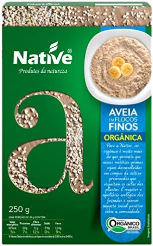 Aveia em Flocos Finos Orgânica, Native, 250 g