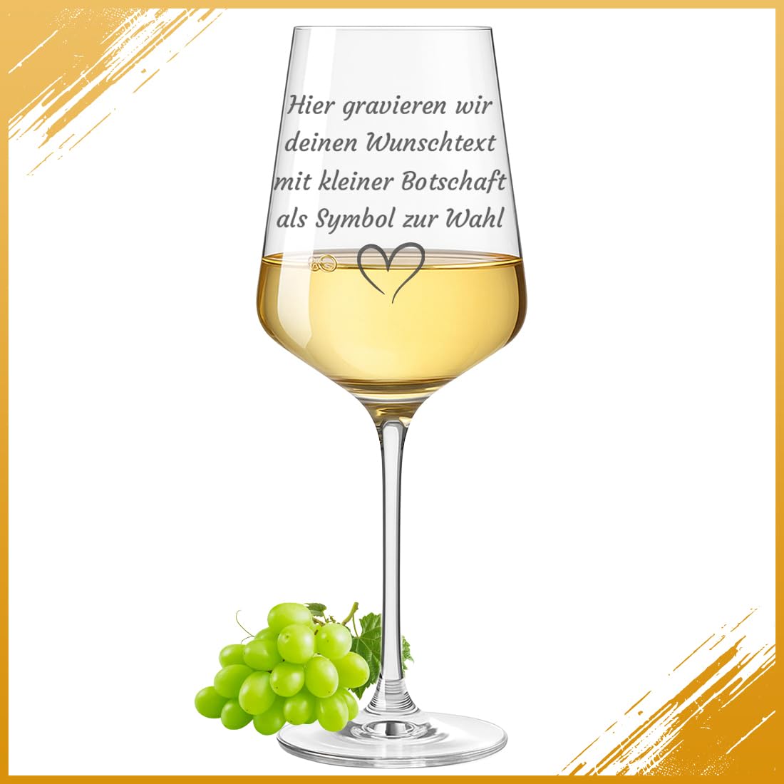 Weinglas mit Gravur personalisiert mit Wunschtext, 560 ml Weißwein-Glas als Geschenk zu Geburtstag oder Hochzeit - tolle Geschenkidee für Frauen, Männer, Mama & Papa