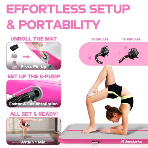 Inflatable-Air-Tumbling-Mat-Gymnastics-Tumble-track-48-inches-Thickness-Air-Mats-for-Home-UseTrainingCheerleadingWater-Yoga-10ft-13ft-16ft-20ft-with-Electric-Air-Pump