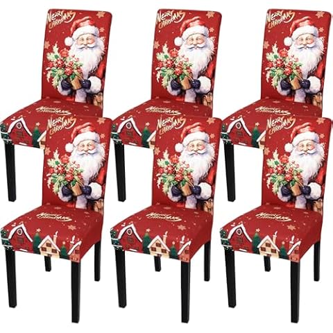 MEIVINES Christmas Dining Chair Covers Set Cover
