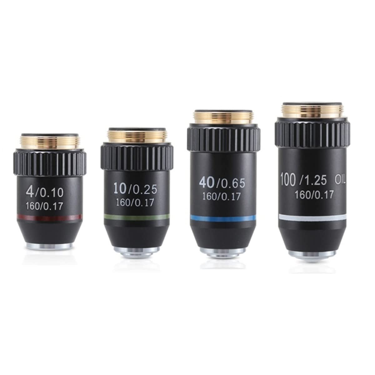 Microscope 195 Achromatic Objective 4X 10X 20X 40X 60X 100X Tube Length 160 mm RMS 20.2 mm Microscope Accessories for Biological Microscope(4-10-40-100X)