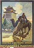  Messageries maritimes extrême Orient Affiche Poster Reproduction - Format 50X70 cm sur Papier Luxe 300 GR. Qualité supérieure. Tous formats possibles. Nous Contacter.
