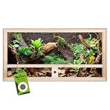 Terrario de madera para reptiles, 80 x 40 x 40 cm, con ventilación lateral y de fácil instalación en interiores