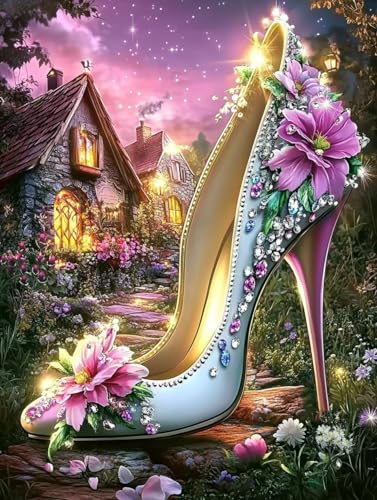 Diamond Painting Adulte Fleur et Talon Haut Broderie Diamant 70x95cm YJ-7