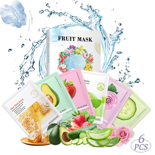 6 PCS Face Mask,Sheet Mask,Hydrating & Soothing Face Mask,Deep Cleansing Pores,For Women for most Skin Types