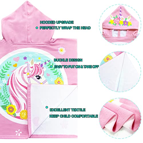 Image of NovForth Kids Beach Towel for Boys Girls, Mermaid Hooded Bath Towel Wrap, Toddler Pool Towel with Hood