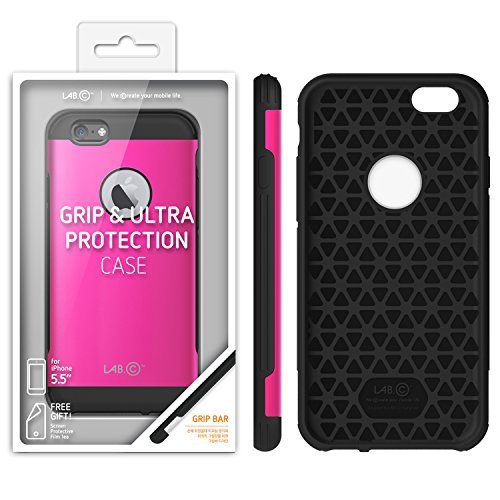 iPhone 6 Plus & 6S Plus Case, LABC Grip & Ultra Protection Non-Slip Slim-Fit Case Premium TPU Non Slip Side Surface with Excellent Grip Ultra Protection Case for iPhone 6 Plus & 6S Plus (Pink)