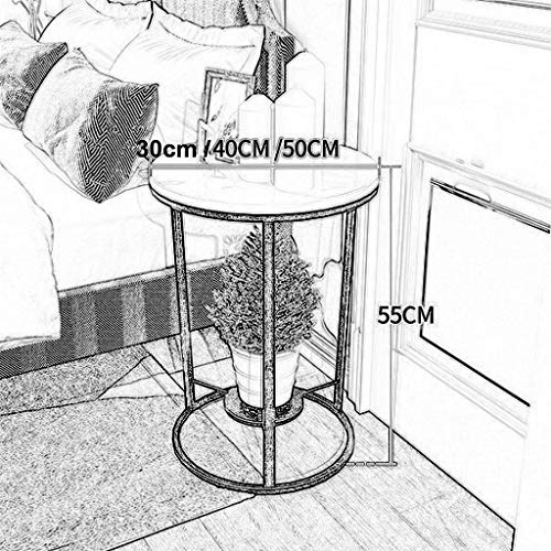 Table d'appoint de canapé ronde avec étagère de rangement et petites tables basses