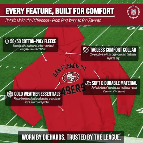 Image of Team Fan Apparel NFL Gameday Hoodie Pullover Sweatshirt for Men and Women | Officially licensed NFL Gameday fleece pullover - kangaroo pocket, ribbed cuffs, drawstring hood, unisex fit