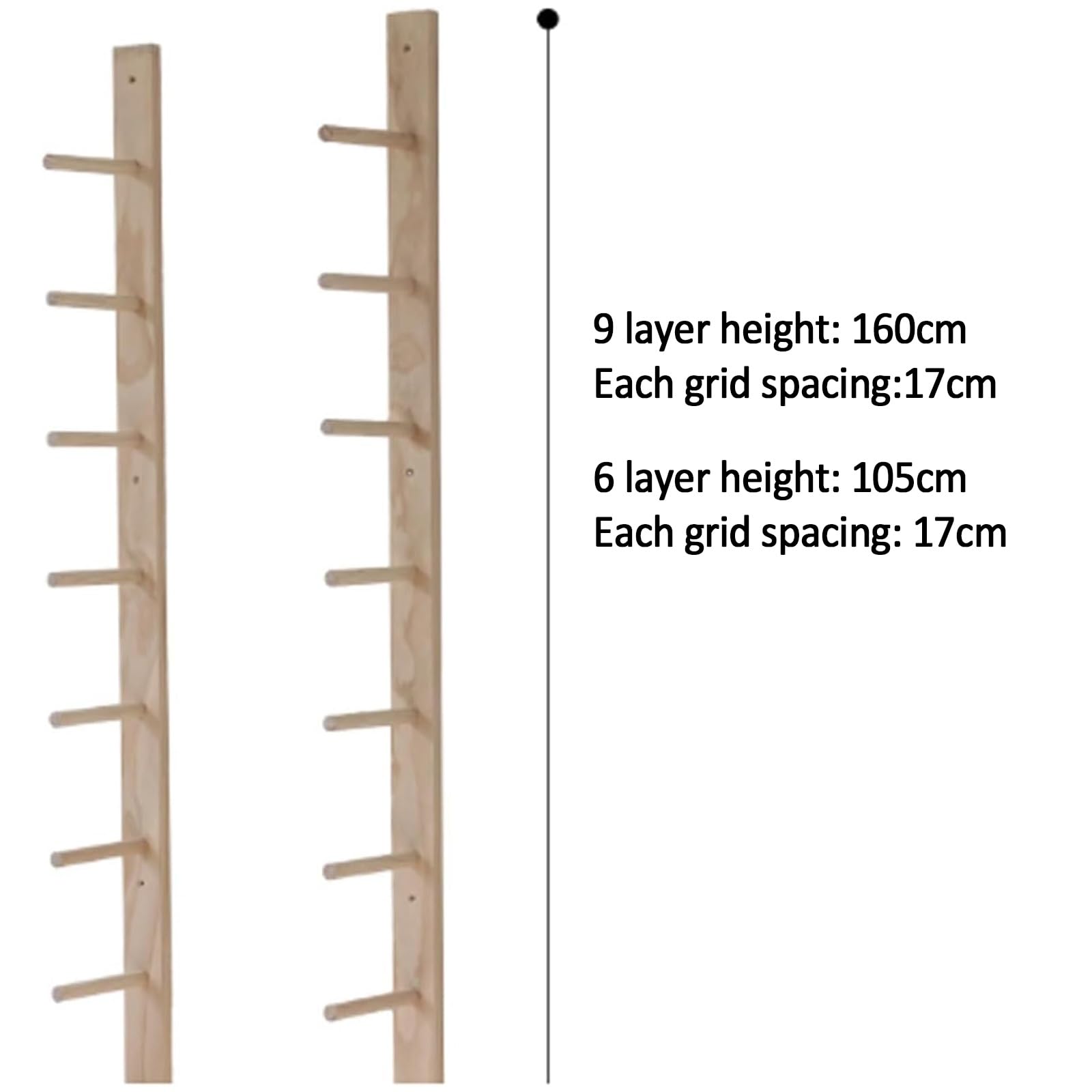 Supporto porta-rulli in legno per foam roller, supporto porta-rulli a 6/9 ripiani da parete, supporto per tappetino da pilates di grande capacità per palestra, per studio yoga, palestra