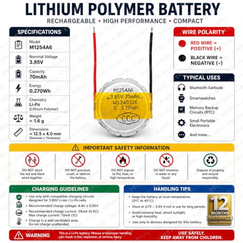 Image of 70mAh 3.85V TWS Round Battery for JBL | Sony | Samsung | B&O | Jabra | Oppo | Oneplus | Realme - with 12 Months Warranty* (2, TWSJBL)