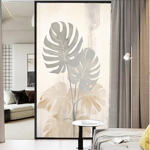 Película para ventana translúcida Beige Tropical 17.7x23.6 pulgadas miniatura 3