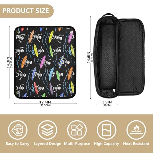 Bolsa organizadora de viaje para herramientas de cabello con almohadilla resistente al calor, impermeable, para planchas, rizadores y secadores miniatura 4
