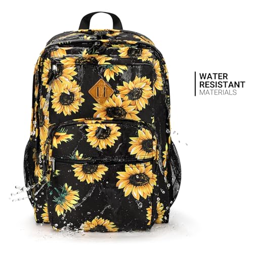 Image of ZORFIN 26L Backpack for College, and Travel: Water Resistant Bookbag - Sunflower