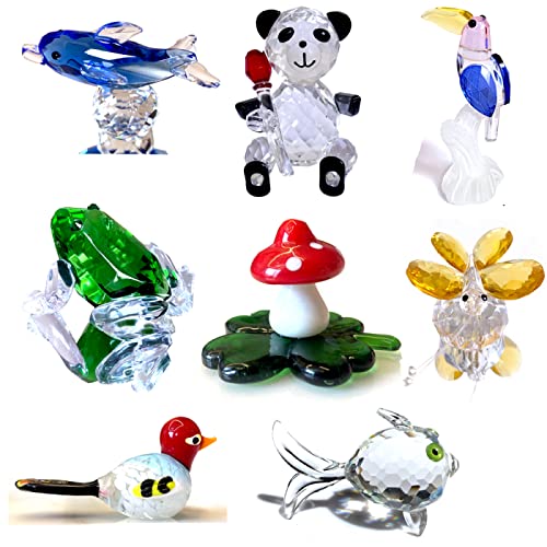 12 Types Lucky Christmas Gift Crystal Glass Animal Figurines Craft Crystal Vivid Paperweight Home Table Fish Tank Decor Love,Frog #TOP1